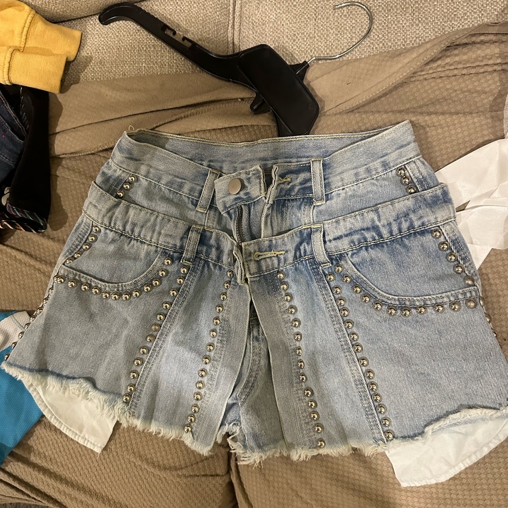 SHEIN Double Layer Jean Skort XS